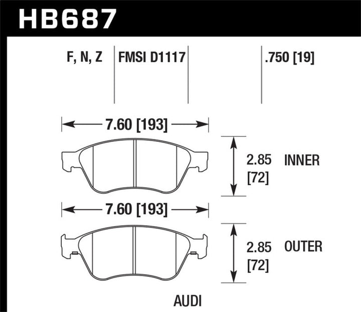 Hawk 09-11 Audi S6 Base 5.2L HPS 5.0 Street Brake Pads - Front - Premium Brake Pads - Performance from Hawk Performance - Just 705.93 SR! Shop now at Motors