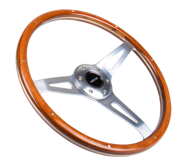 NRG Classic Wood Grain Steering Wheel (365mm) Wood w/Metal Accents & Polished Alum. 3-Spoke Center - Premium Steering Wheels from NRG - Just 788.73 SR! Shop now at Motors