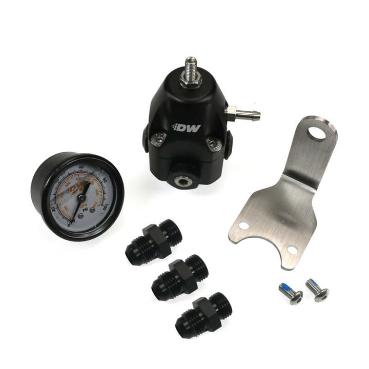 DeatschWerks DWR1000C AFPR + Pressure Gauge + 6AN Fittings - Anodized Black - Premium Fuel Pressure Regulators from DeatschWerks - Just 746.91 SR! Shop now at Motors