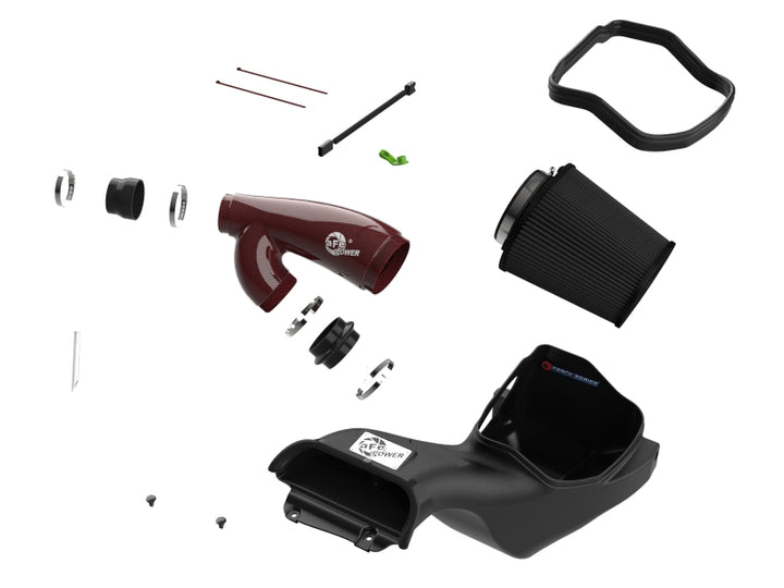 aFe 17-24 Ford F-150 Track Series Red Kevlar Carbon Fiber C/A Intake System w/Black Pro 5R Filter - Premium Cold Air Intakes from aFe - Just 3471.35 SR! Shop now at Motors