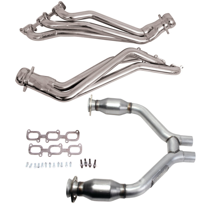 BBK 15-17 Ford Mustang V6 1-3/4 Long Tube Headers w/High Flow Catted H Pipe (Silver Ceramic) - Premium Headers & Manifolds from BBK - Just 4691.59 SR! Shop now at Motors