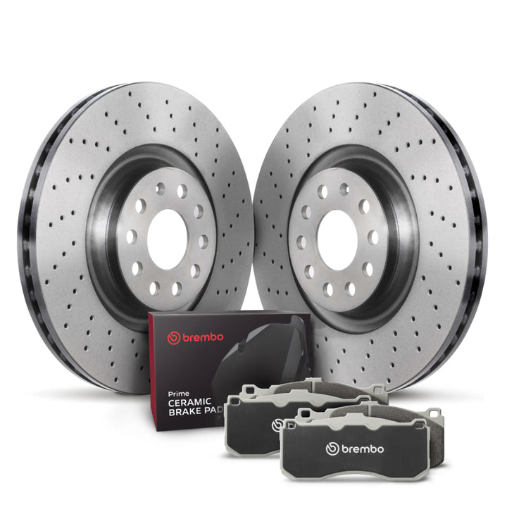 Brembo OE 02-06 Audi A4/A4 Quattro/98-04 A6/A6 Quattro Front Disc Brake Kit - Premium Brake Rotors - Drilled from Brembo OE - Just 1543.43 SR! Shop now at Motors