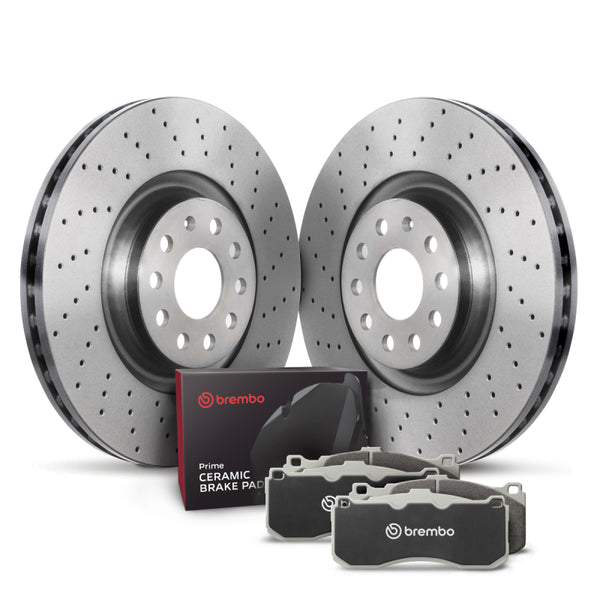 Brembo OE 15-20 Audi A3/22-23 A3/15-20 A3 Quattro/22-23 A3 Quattro Front Disc Brake Kit - Premium Brake Rotors - Drilled from Brembo OE - Just 2043.07 SR! Shop now at Motors