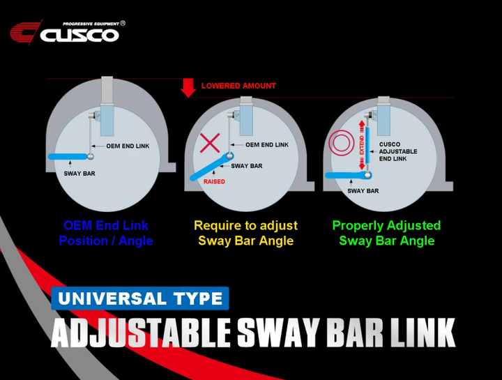 Cusco Universal Adjustable Front Sway Bar End Link Set(345mm-375mm) - Premium Sway Bar Endlinks from Cusco - Just 668.41 SR! Shop now at Motors