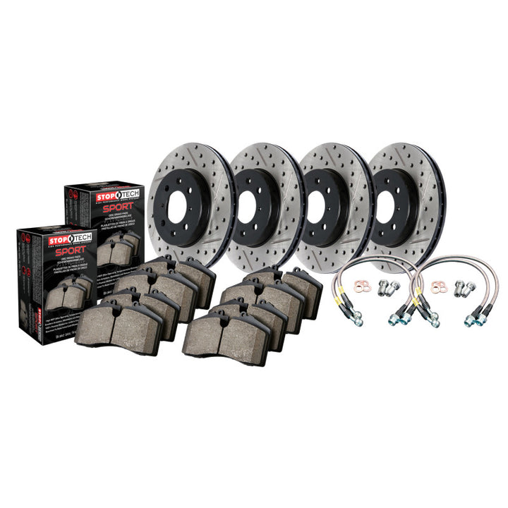 Sport Axle Pack, Drilled & Slotted, 4 Wheel - Premium Brake Rotors - Slot & Drilled from Stoptech - Just 3608.20 SR! Shop now at Motors