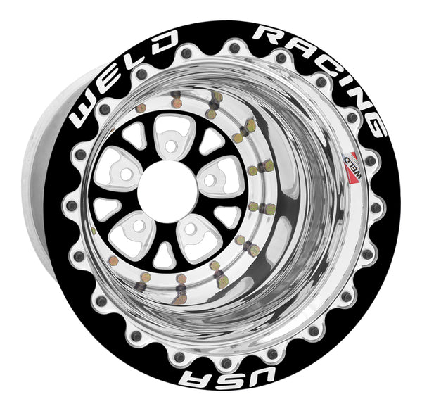 Weld V-Series 15x16 / 5x4.75 BP / 5in. BS Black Wheel - Black Double Beadlock MT - Premium Wheels - Forged from Weld - Just 7417.42 SR! Shop now at Motors