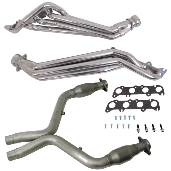 BBK 11-14 Ford Mustang GT 1-3/4 Long Tube Headers w/High Flow Catted Mid Pipe (Silver Ceramic) - Premium Headers & Manifolds from BBK - Just 5442.25 SR! Shop now at Motors