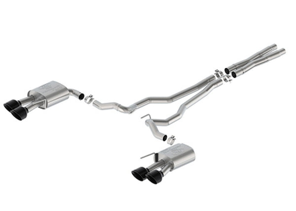 Ford Racing 2024 Mustang 5.0L Sport Non-Active Cat-Back Exhaust w/Valance - Black Tip - Premium Catback from Ford Racing - Just 10232.51 SR! Shop now at Motors