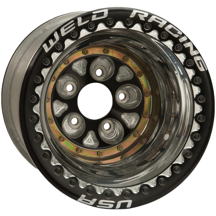 Weld Magnum Pro 16x16 / 5x5 BP / 4in. BS Black/Polished Wheel - Ultralite Black Double Beadlock - Premium Wheels - Forged from Weld - Just 11202.21 SR! Shop now at Motors