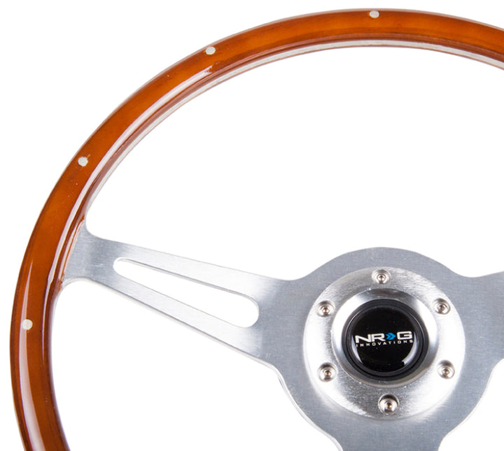 NRG Classic Wood Grain Steering Wheel (365mm) Wood w/Metal Accents & Polished Alum. 3-Spoke Center - Premium Steering Wheels from NRG - Just 788.73 SR! Shop now at Motors