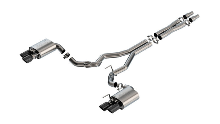 Borla 2024 Ford Mustang GT 5.0L V8 w/ Active Exhaust ATAK Cat-Back Exhaust System - Black Chrome - Premium Catback from Borla - Just 9638.65 SR! Shop now at Motors