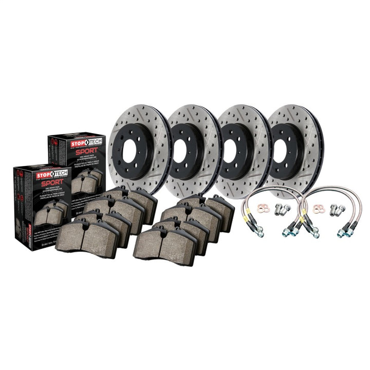 Sport Axle Pack, Drilled & Slotted, 4 Wheel - Premium Brake Rotors - Slot & Drilled from Stoptech - Just 3608.20 SR! Shop now at Motors