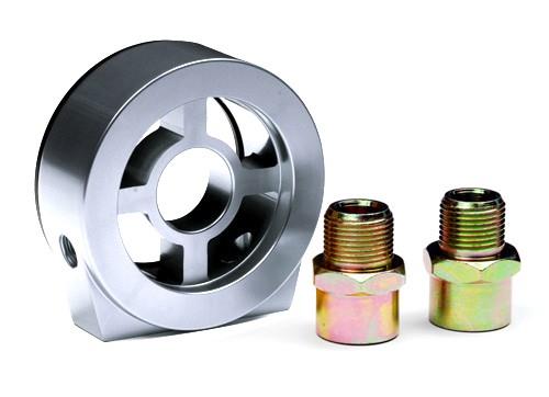 محول كتلة مرشح زيت BLOX Racing باللون الفضي / لضغط الزيت / درجة حرارة الزيت