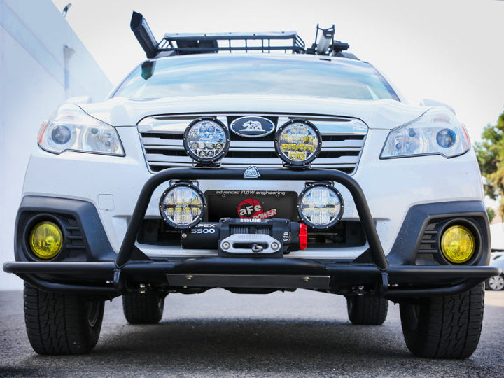 aFe POWER 20-23 Subaru Outback H4 2.4L (t) / H4 2.5L Terra Guard Front Bumper w/ Winch Mount - Black - Premium Bull Bars from aFe - Just 4425.90 SR! Shop now at Motors