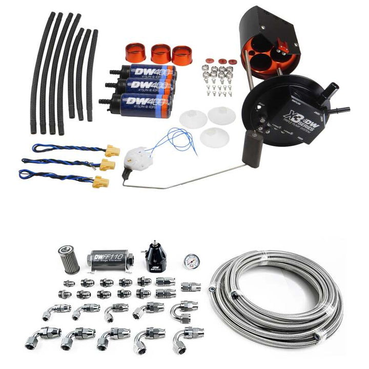 DeatschWerks 05-18 GM Truck X3 Module with DW400 Pumps and PTFE 8AN Plumbing Kit - Premium Fuel Pumps from DeatschWerks - Just 8827.61 SR! Shop now at Motors