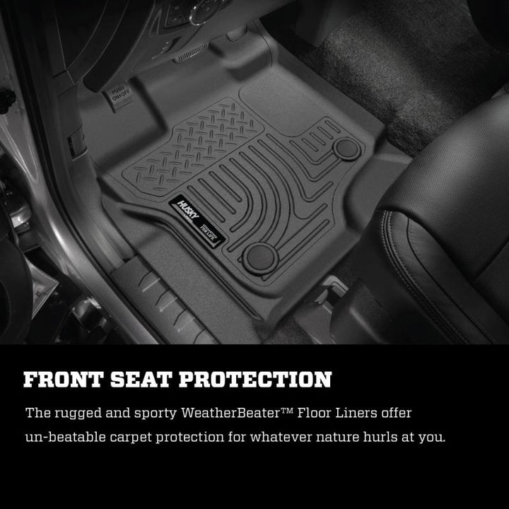 Husky Liners 17-19 F-250/F-350/F-450 Crew Cab Weatherbeater Black Front & 2nd Seat Floor Liners - Premium Floor Mats - Rubber from Husky Liners - Just 525.20 SR! Shop now at Motors