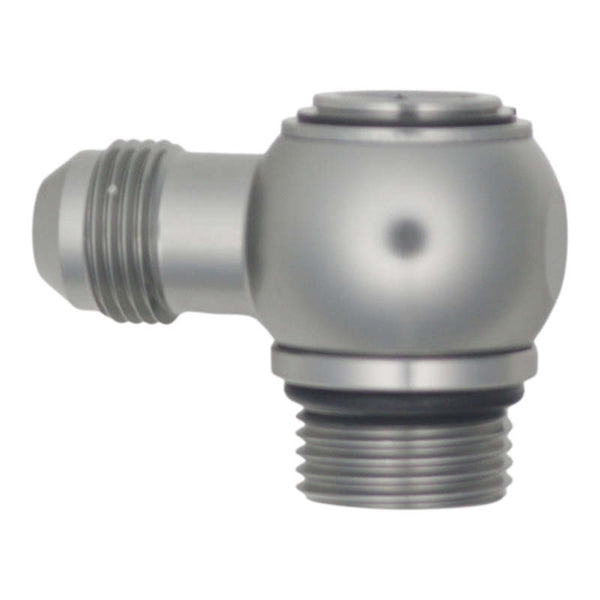 DeatschWerks 10AN ORB Male to 8AN Male Flare Low Profile 90-Degree Swivel - Anodized DW Titanium