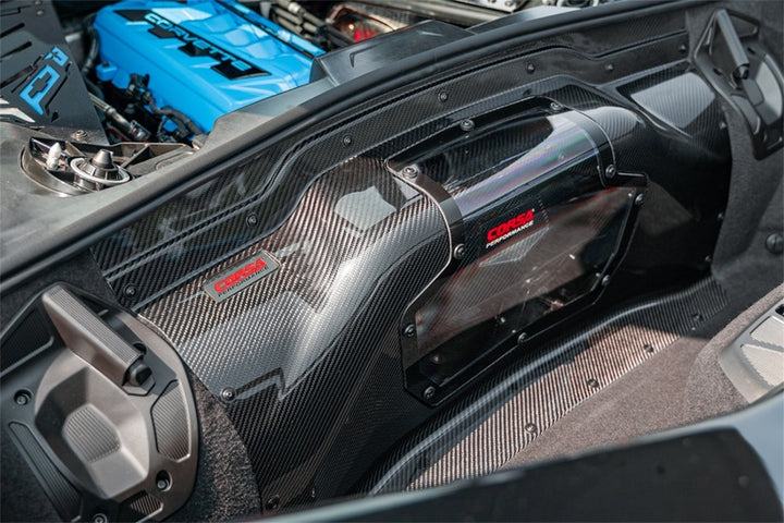 Corsa 2020+ Chevrolet Corvette C8/Z06 Carbon Fiber Air Intake Trunk Panel with Polycarbonate - Premium Cold Air Intakes from CORSA Performance - Just 5335.06 SR! Shop now at Motors
