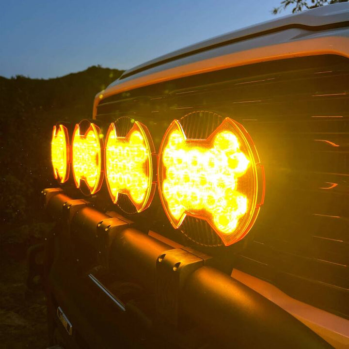 KC HiLiTES SlimLite 8in. LED Light Shield SAE Driving (Shield Only) - Selective Yellow - Premium Light Covers and Guards from KC HiLiTES - Just 93.86 SR! Shop now at Motors