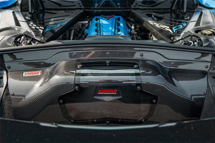 Corsa 2020+ Chevrolet Corvette C8/Z06 Carbon Fiber Air Intake Trunk Panel with Polycarbonate - Premium Cold Air Intakes from CORSA Performance - Just 5335.06 SR! Shop now at Motors