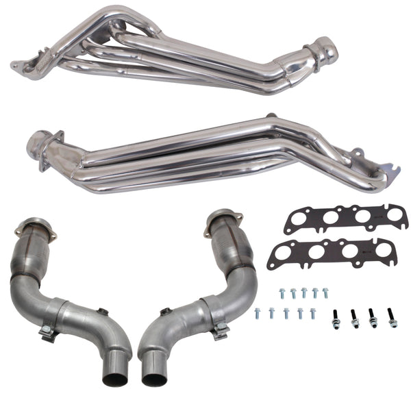 BBK 15-23 Ford Mustang GT 1-3/4 Long Tube Headers w/High Flow Catted Mid Pipe (Silver Ceramic) - Premium Headers & Manifolds from BBK - Just 5442.25 SR! Shop now at Motors