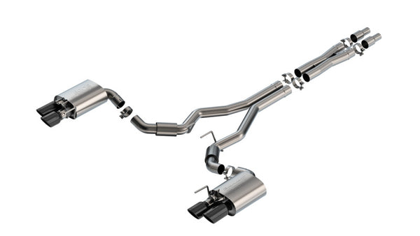 Borla 2024 Ford Mustang GT 5.0L V8 w/ Active Exhaust S-Type Cat-Back Exhaust System - Black Chrome - Premium Catback from Borla - Just 9795.99 SR! Shop now at Motors