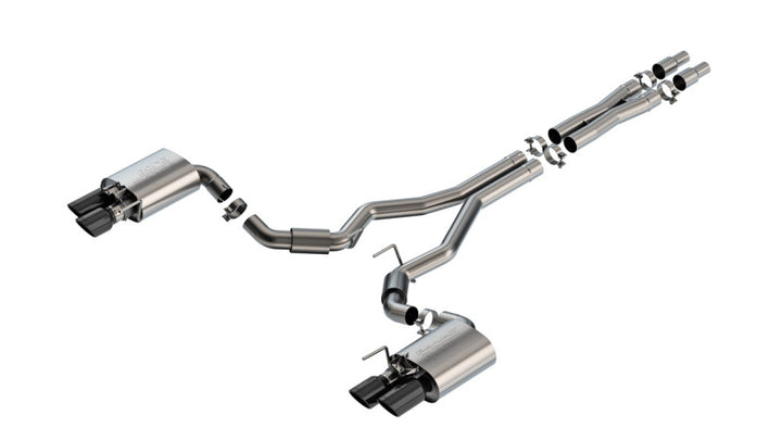 Borla 2024 Ford Mustang GT 5.0L V8 w/ Active Exhaust S-Type Cat-Back Exhaust System - Black Chrome - Premium Catback from Borla - Just 10494.27 SR! Shop now at Motors