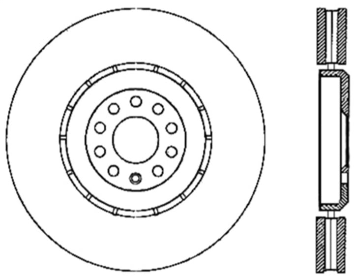 StopTech 04-06 Audi TT Quattro / 04 VW Golf R32 AWD Drilled Left Front Rotor - Premium Brake Rotors - Drilled from Stoptech - Just 1170.22 SR! Shop now at Motors