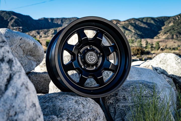 ICON Nuevo 17 X 8.5 6 X 135 6mm Offset 5in BS Satin Black - Premium Wheels - Cast from ICON - Just 896.84 SR! Shop now at Motors