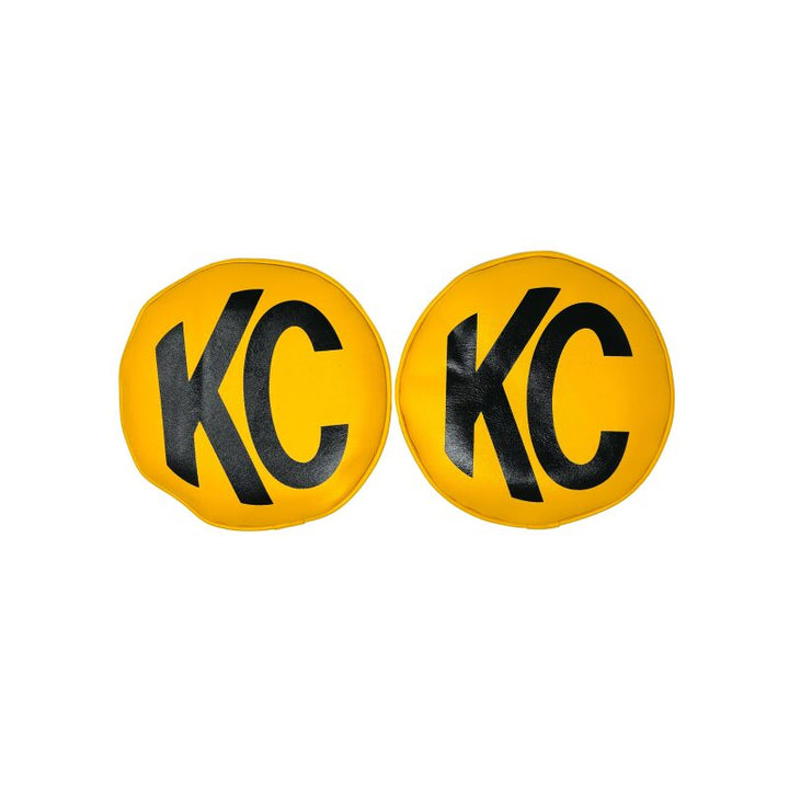 KC HiLiTES Retro 8in Round Yellow Vinyl Light Cover w/ Black KC Logo (Pair) - Premium Light Covers and Guards from KC HiLiTES - Just 150.04 SR! Shop now at Motors