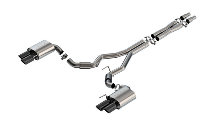 Borla 2024 Ford Mustang GT 5.0L V8 3 in S-Type Catback Non-Active Exhaust- Black Chrome Quad Tip - Premium Catback from Borla - Just 8363.30 SR! Shop now at Motors