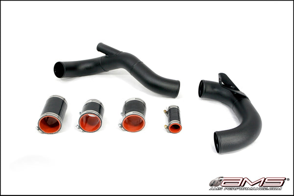 AMS Performance 08-15 Mitsubishi EVO X Lower I/C Pipe Kit for Stock Flange - Black Powder Coat - Premium Intercooler Pipe Kits from AMS - Just 1275.11 SR! Shop now at Motors