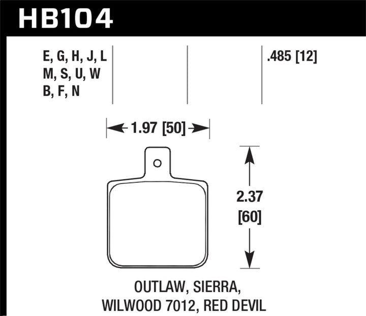 Hawk Wilwood DL Single Outlaw w/ 0.156 in. Center Hole DTC-70 Motorsports Brake Pads - Premium Brake Pads - Racing from Hawk Performance - Just 628.69 SR! Shop now at Motors