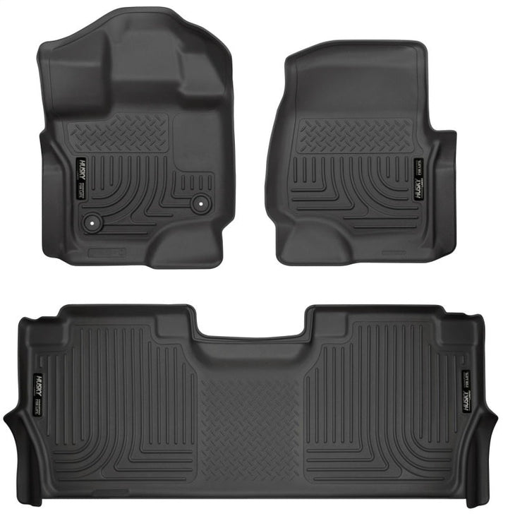 Husky Liners 21-24 Ford F-150 SuperCrew Weatherbeater Black Front & 2nd Seat Floor Liners - Premium Floor Mats - Rubber from Husky Liners - Just 525.20 SR! Shop now at Motors