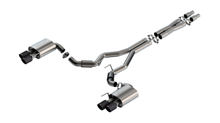 Borla 2024 Ford Mustang GT 5.0L V8 3 in ATAK Catback Non-Active Exhaust- Carbon Fiber Quad Tip - Premium Axle Back from Borla - Just 9848.43 SR! Shop now at Motors