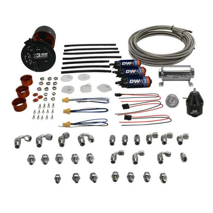 Deatschwerks X3 Series Fuel Pump Module w/ Triple DW400 Pumps/PTFE Plumbing Kit 11-24 Ford Mustang - Premium Fuel Pumps from DeatschWerks - Just 8253.51 SR! Shop now at Motors