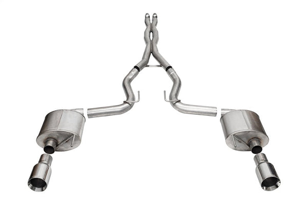 Corsa 2024 Ford MustangGT Sport Cat-Back Exhaust Sys. 3.0in Dual Rear Exit w/4.5in StraightCut Tips - Premium Catback from CORSA Performance - Just 6943.51 SR! Shop now at Motors