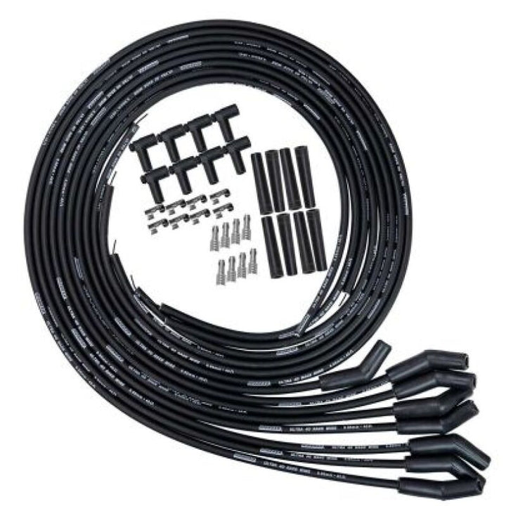 Moroso Universal 135 Degree Plug Boot Black Ultra 40 Wire Set Kit - Premium Spark Plug Wire Sets from Moroso - Just 532.62 SR! Shop now at Motors