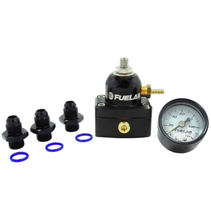 Fuelab 535 EFI Adjustable Mini FPR 25-90 PSI (2) -6AN In (1) -6AN Return (3) -6AN ORB w/Guage Kit - Premium Fuel Pressure Regulators from Fuelab - Just 901.40 SR! Shop now at Motors