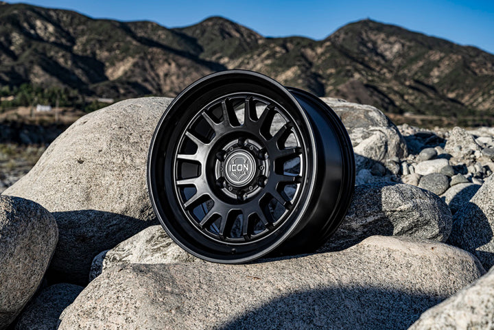 ICON Anza 17x8.5 5x5.5 0mm Offset 4.75in BS 108mm Hub Bore Satin Black Wheel - Premium Wheels - Cast from ICON - Just 896.84 SR! Shop now at Motors