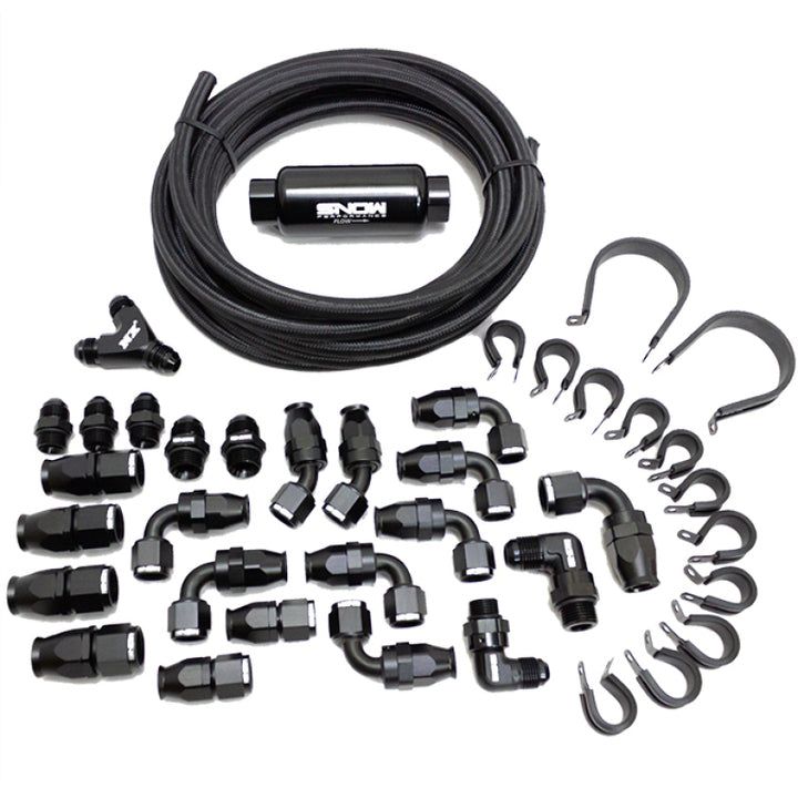 Snow Performance 10AN Braided Stainless Fuel Line Kit - Black Line - Premium Injection Pump Components from Snow Performance - Just 2528.65 SR! Shop now at Motors