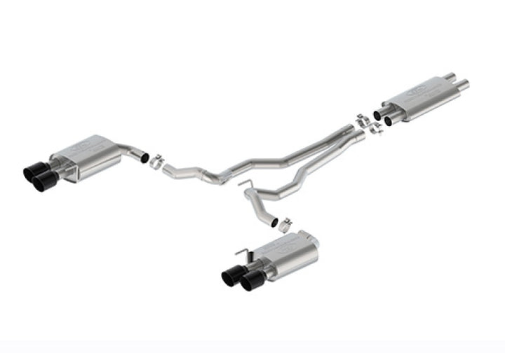 Ford Racing 2024 Mustang 5.0L Touring Non-Active Cat-Back Exhaust w/GT Valance - Black Tip - Premium Catback from Ford Racing - Just 9841.45 SR! Shop now at Motors