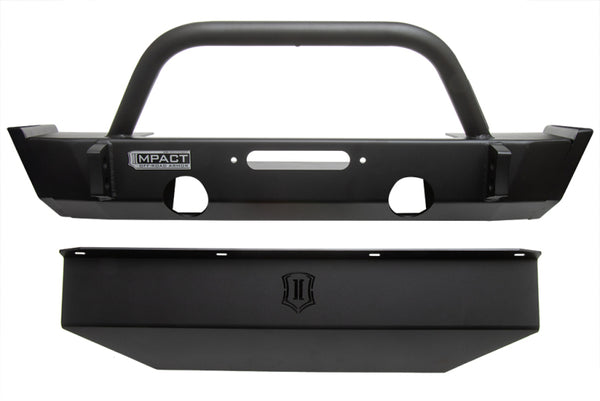 ICON 2018+ Jeep Wrangler JL / 2020+ JT Front Impact Bumper w/Skid Plate - Premium Bumpers - Steel from ICON - Just 3152.56 SR! Shop now at Motors