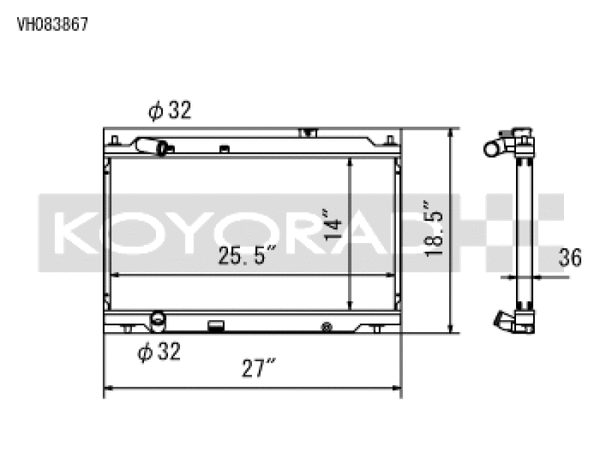 Koyo 94-01 Acura Integra with L15B7 Swap All-Aluminum Radiator