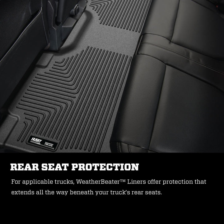 Husky Liners 17-19 F-250/F-350/F-450 Crew Cab Weatherbeater Black Front & 2nd Seat Floor Liners - Premium Floor Mats - Rubber from Husky Liners - Just 525.20 SR! Shop now at Motors