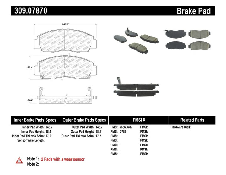 StopTech Performance 04-09 Acura TSX / 09 Accord V6 Coupe ONLY Front Brake Pads - Premium Brake Pads - Performance from Stoptech - Just 476.93 SR! Shop now at Motors