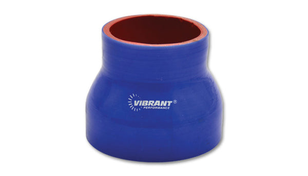 Vibrant 4 Ply Reinforced Silicone Transition Connector - 3in I.D. x 3.5in I.D. x 3in long (BLUE) - Premium Silicone Couplers & Hoses from Vibrant - Just 112.51 SR! Shop now at Motors