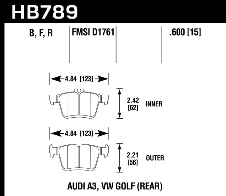 Hawk 15-20 Audi A3 / 19-20 Volkswagen Jetta HP+ Street Rear Brake Pads - Premium Brake Pads - Performance from Hawk Performance - Just 419.26 SR! Shop now at Motors