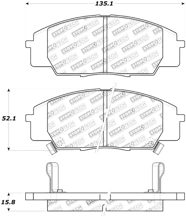 StopTech Street Touring 00-09 S2000/06+ Civic Si Front Brake Pads - Premium Brake Pads - OE from Stoptech - Just 304.19 SR! Shop now at Motors