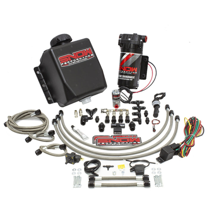 Snow Performance Stage 1 Water Injection Stainless Steel Braided Line Quad Nozzle Kit - Premium Water Meth Kits from Snow Performance - Just 2250.70 SR! Shop now at Motors